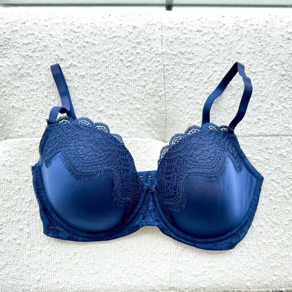 Victorias Secret Blue Dream Angels Lined Demi Bra Lace Size 32DDD